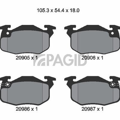 SET PLACUTE DE FRANA TOMEX WVA 20905